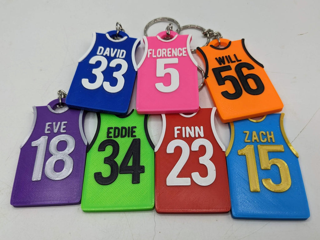 Personalised Basketball Shirt Keyring / Basketball Keyring / Basketball Party Bag Fillers / Basketball Team Bag Tags / Basketball Gift