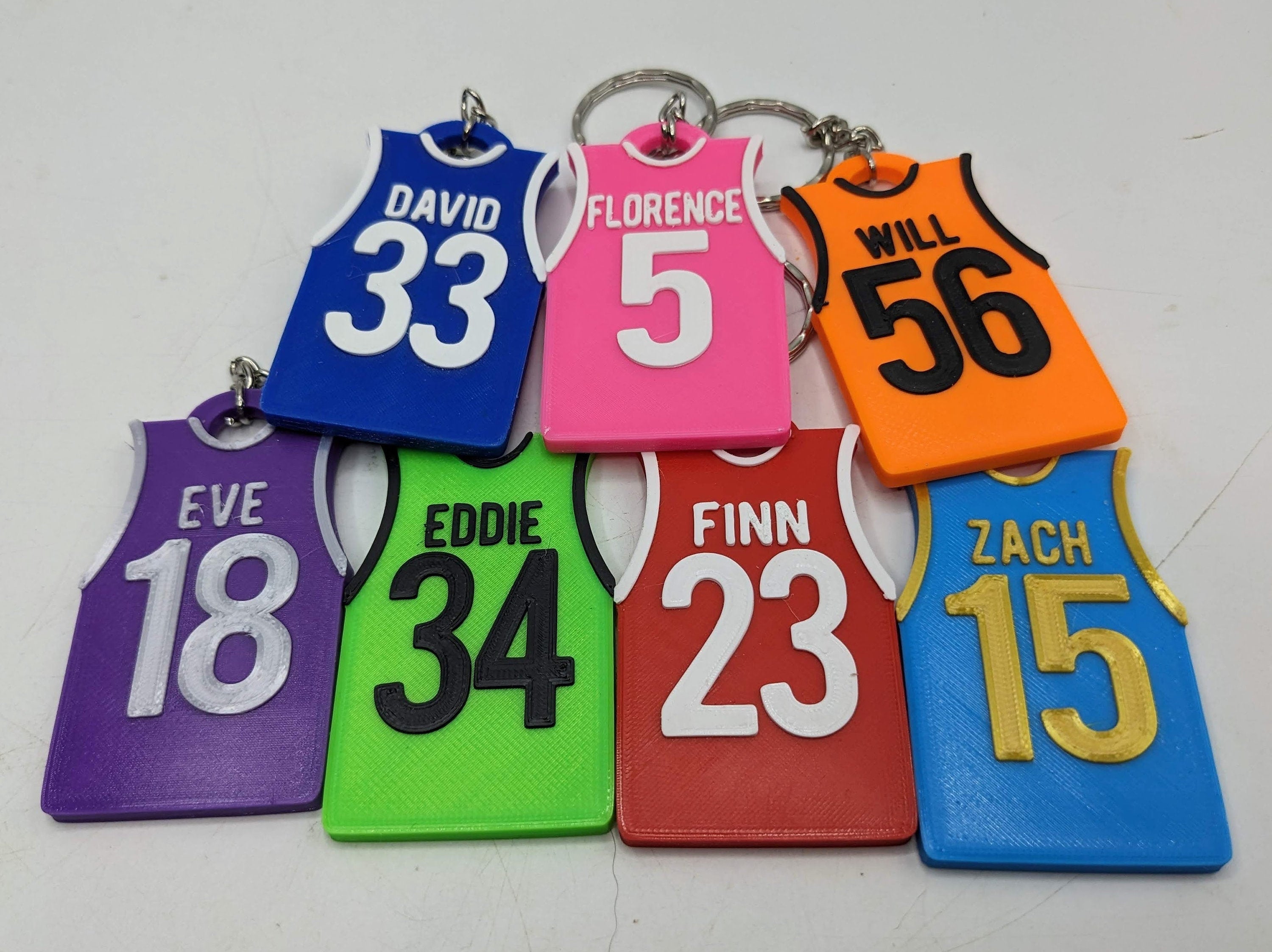 Personalised Basketball Shirt Keyring / Basketball Keyring / Basketball Party Bag Fillers / Basketball Team Bag Tags / Basketball Gift