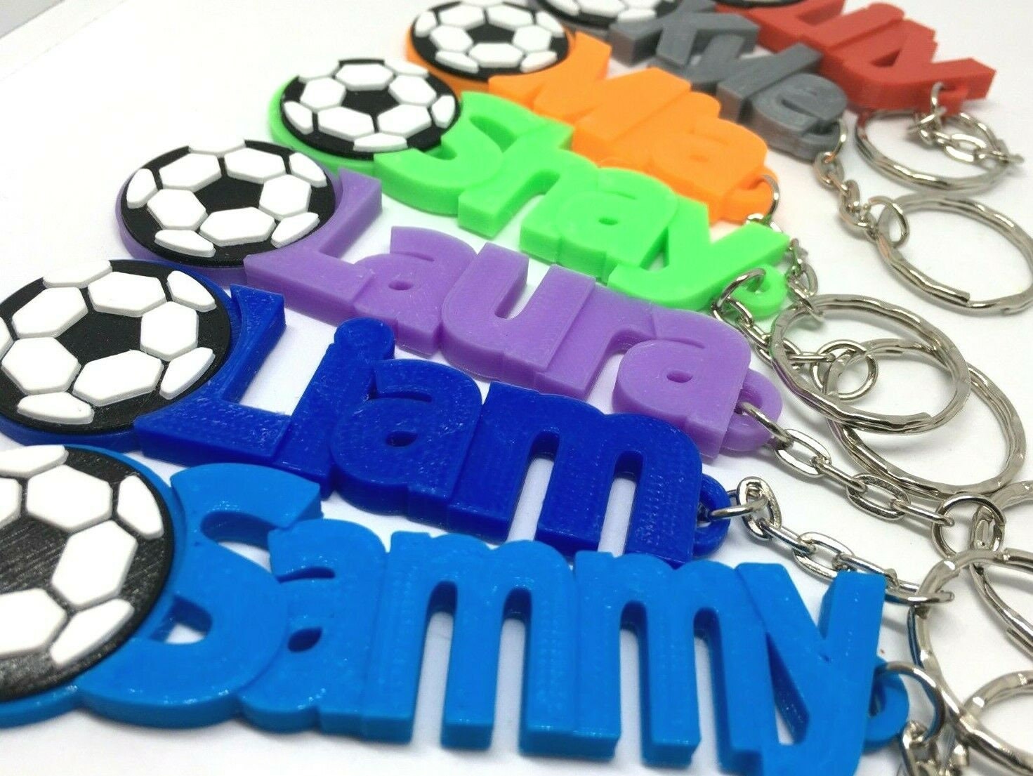 Boys Personalised Football Keyring, Soccer Keyring, Football Party Bag, Football Team Bag Tag, Football Gift, Football Favour, Under 5 Pound