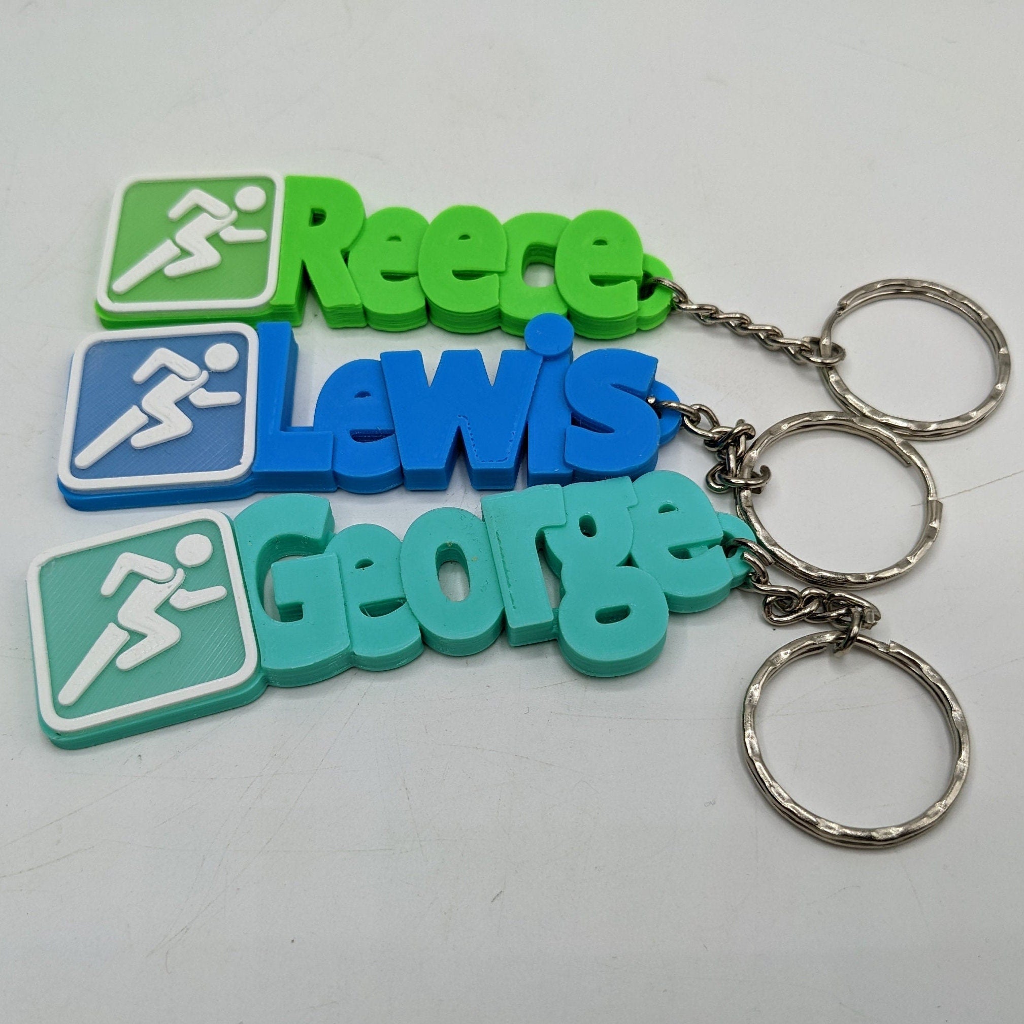 Personalised Running Bag Chunky Name Keyring / Running Bag Tag / Gift for a Runner / Running Keyring Gift / Running Gift / Runners Bag Tag