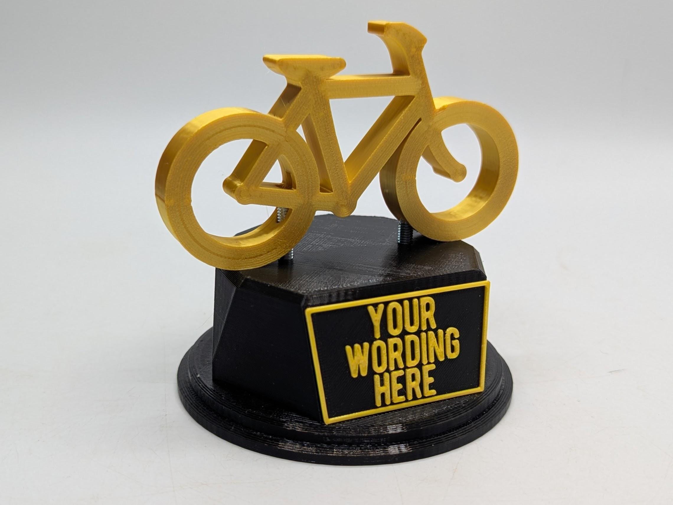 Personalised Cycling Trophy, Cyclist Gift, Bike Trophy, Road Cyclist Award, Custom Trophy, Office Trophy, Cycling Lover, Cycling Competition