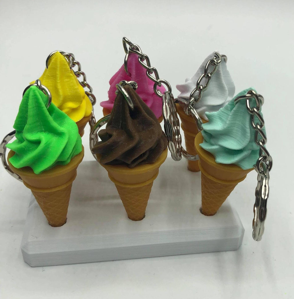 Ice Cream Cone Keyring, Whipped Ice Cream Keyring, Ice Cream Shape Gift, Ice Cream Lover, Ice Cream Charm, Frozen Yoghurt Keyring, Cone Tag