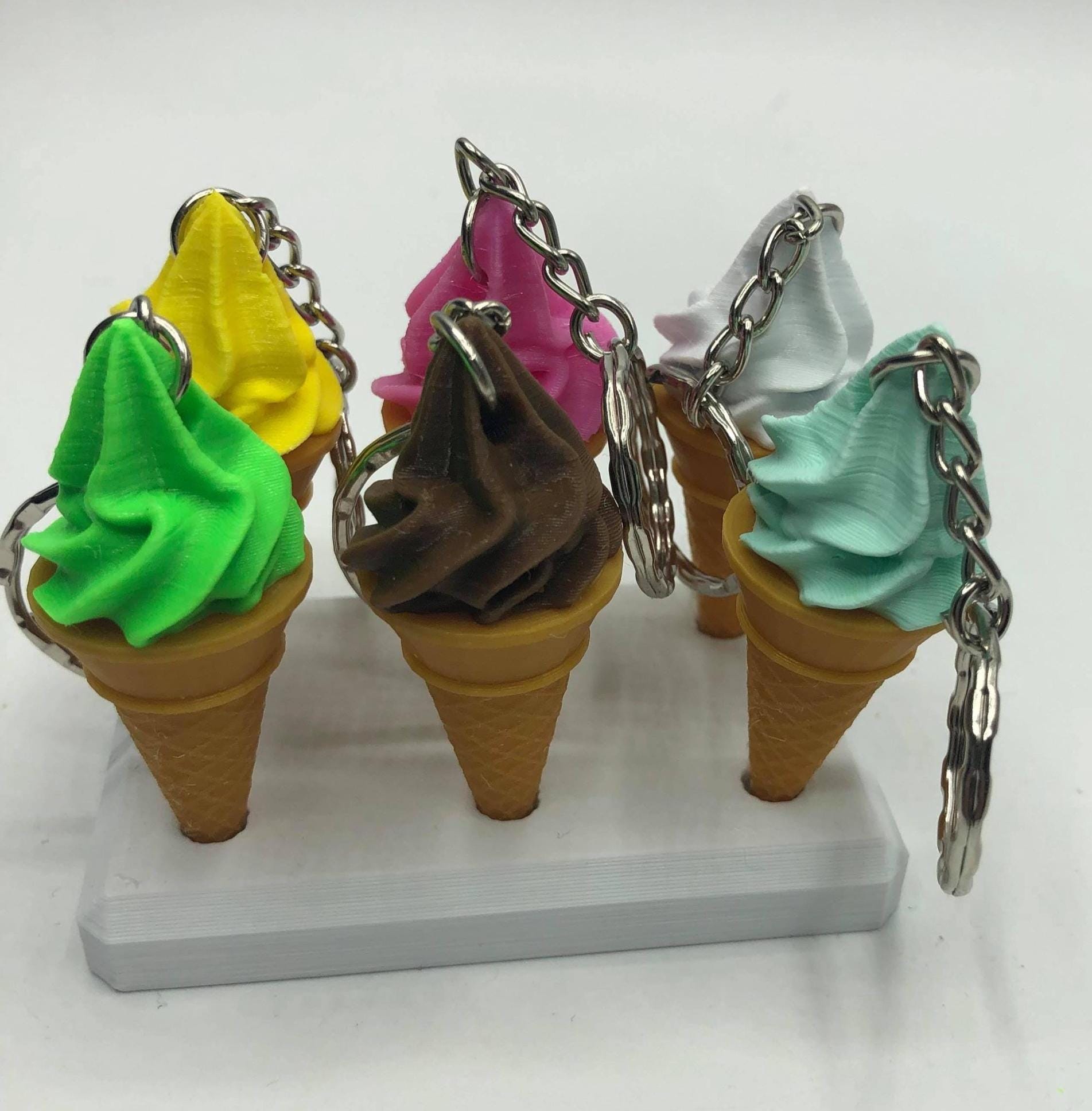 Ice Cream Cone Keyring, Whipped Ice Cream Keyring, Ice Cream Shape Gift, Ice Cream Lover, Ice Cream Charm, Frozen Yoghurt Keyring, Cone Tag