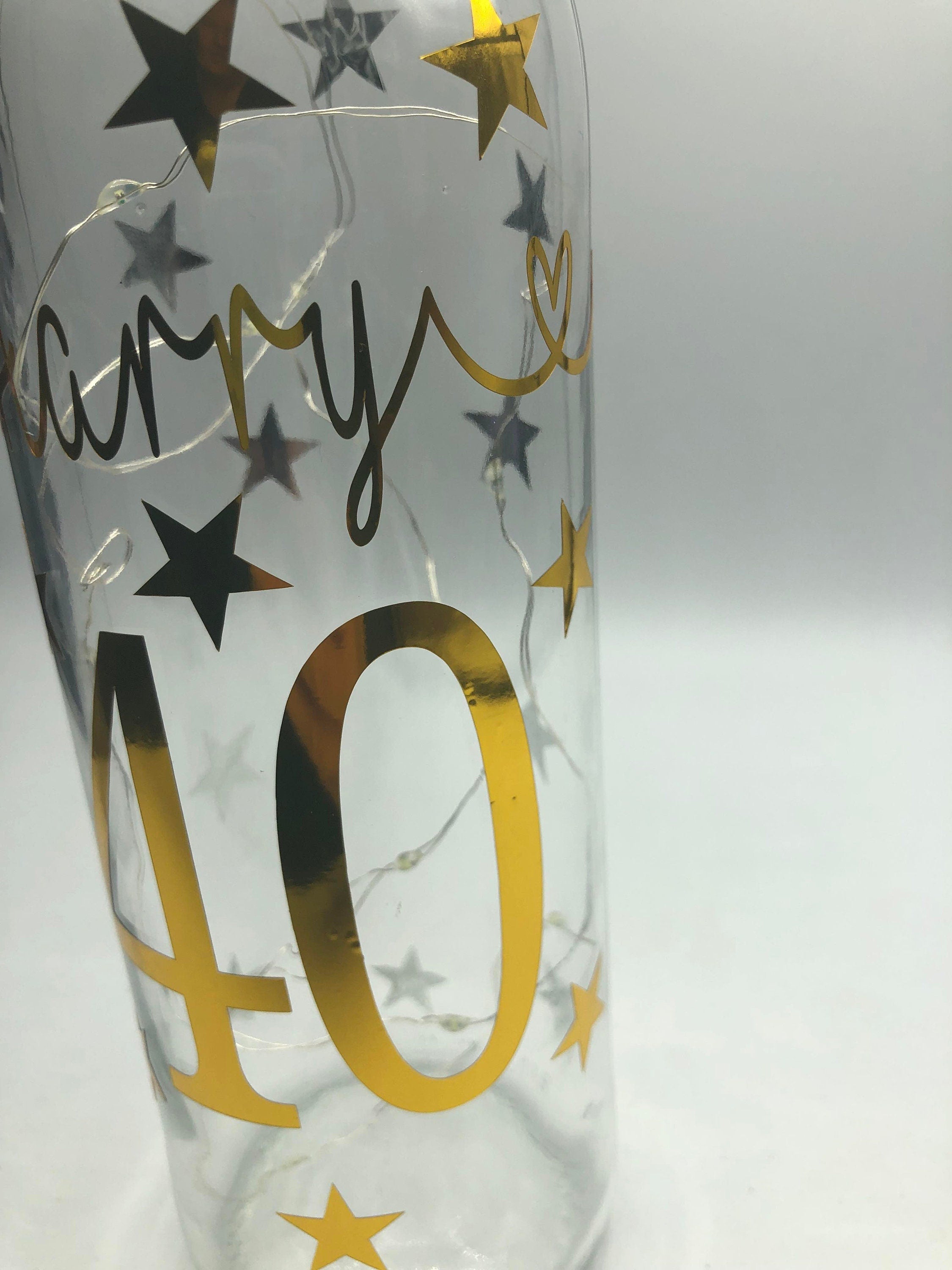 Personalised Light up Bottle, Milestone Birthday, 18th Birthday, 21st Birthday, 30th Birthday, 40th Birthday, 50th Birthday, For Her / Him