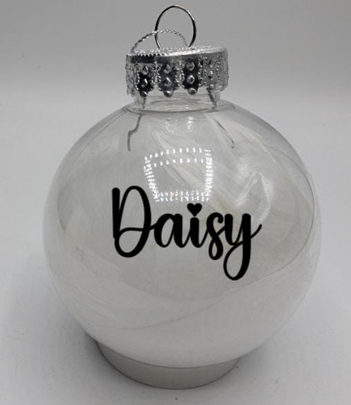 Personalised Christmas Bauble, Feather Bauble, Christmas Bauble Gift, Bauble Christmas Keepsake, Christmas Bauble Gift, Family Tree Baubles