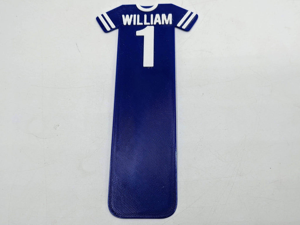 Football Shirt Personalised Bookmark / Soccer Gift / Football Reading / Football Lover Gift / Soccer Bookmark Gift / Party Bag Filler Gift