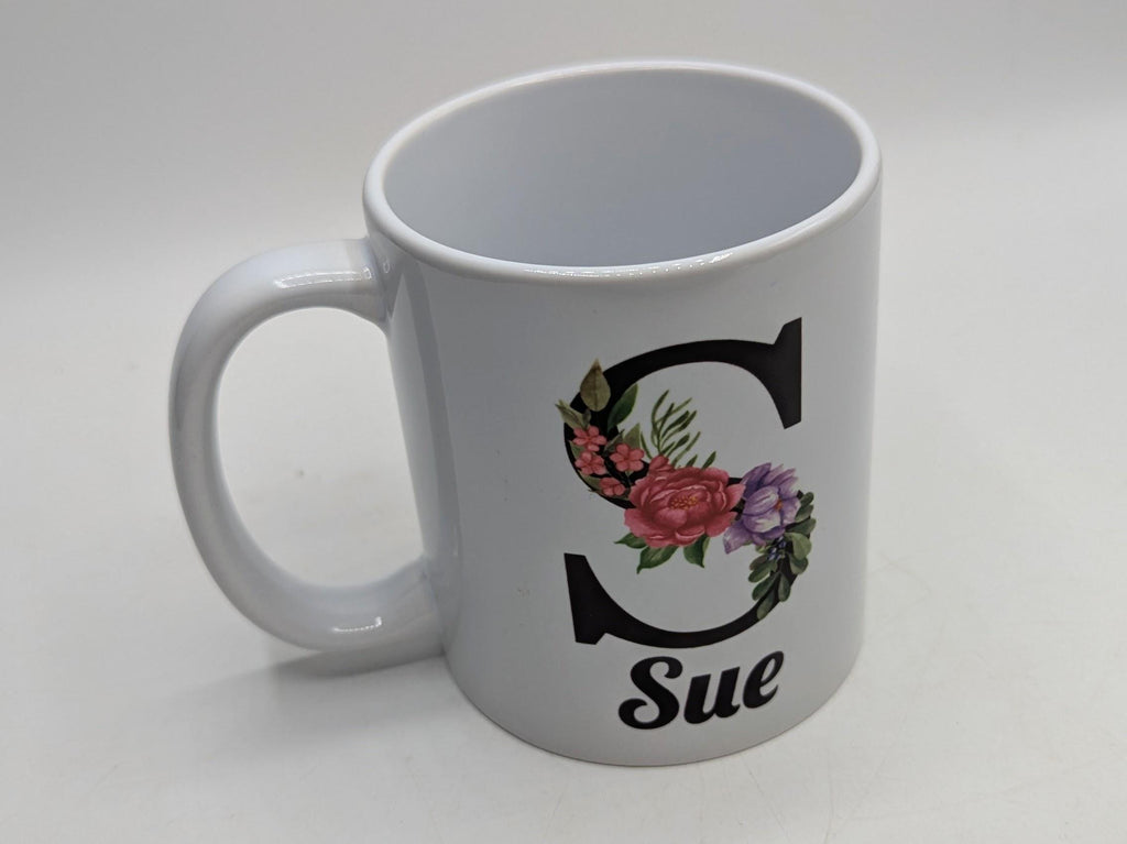 Personalised Name & Initial Mug / Floral Personalised Gift / Birthday Gift / Best Friend Gift / Custom Mug / Initial Mug / Birthday /Wedding