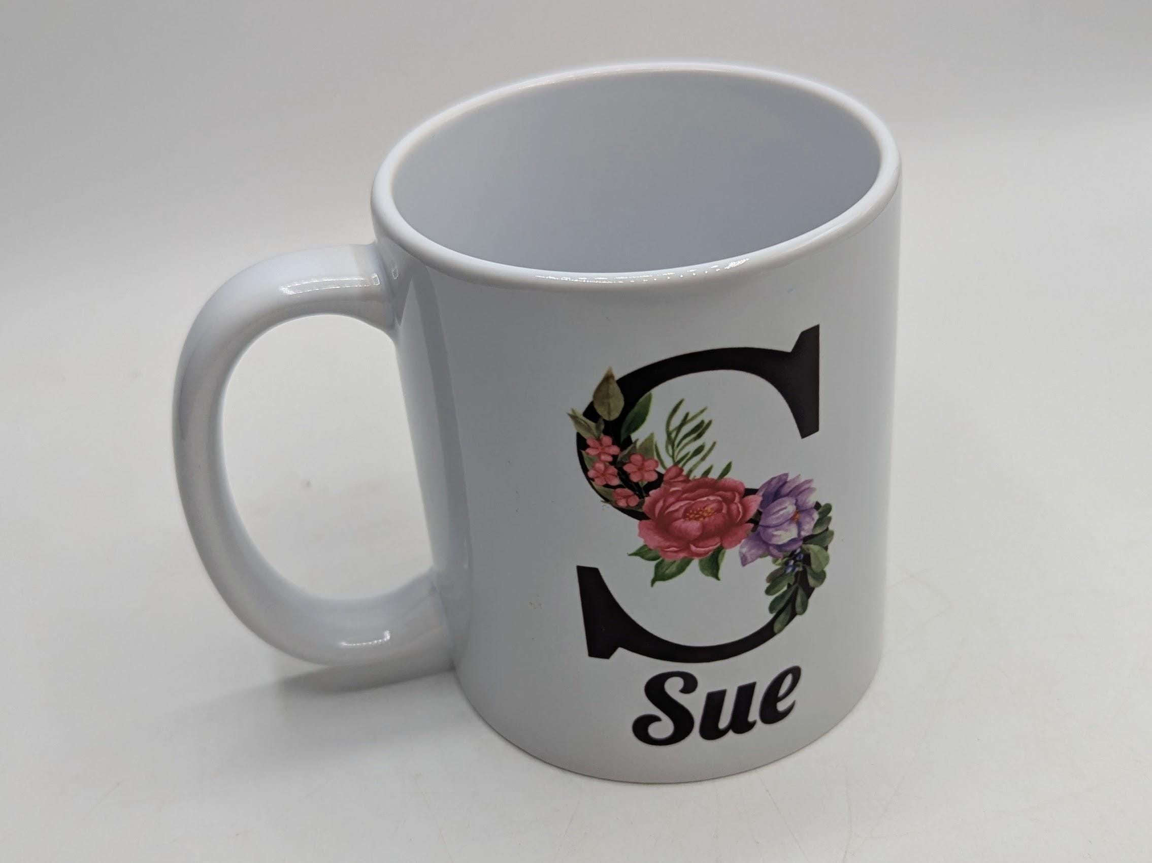 Personalised Name & Initial Mug / Floral Personalised Gift / Birthday Gift / Best Friend Gift / Custom Mug / Initial Mug / Birthday /Wedding