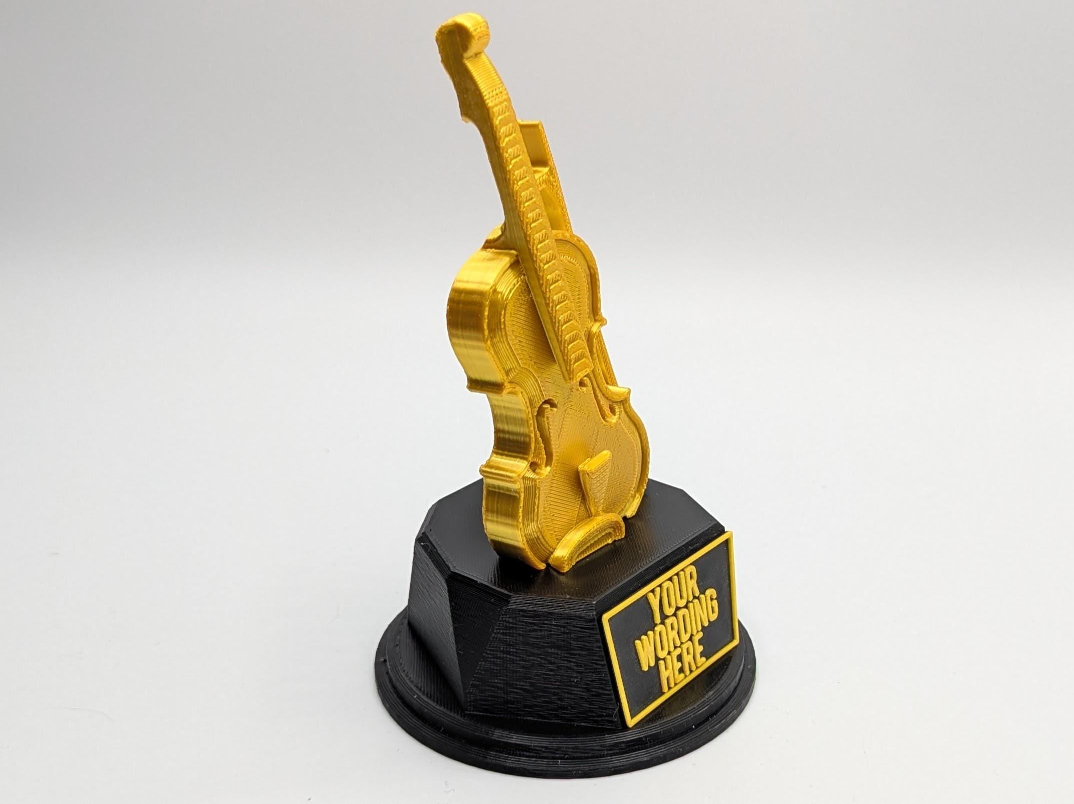 Personalised Violin Trophy, Violin Shaped Trophy, Violinist Award, Music Teacher Award,  Custom Trophy Gift, Violin Player Gift, Violin Gift