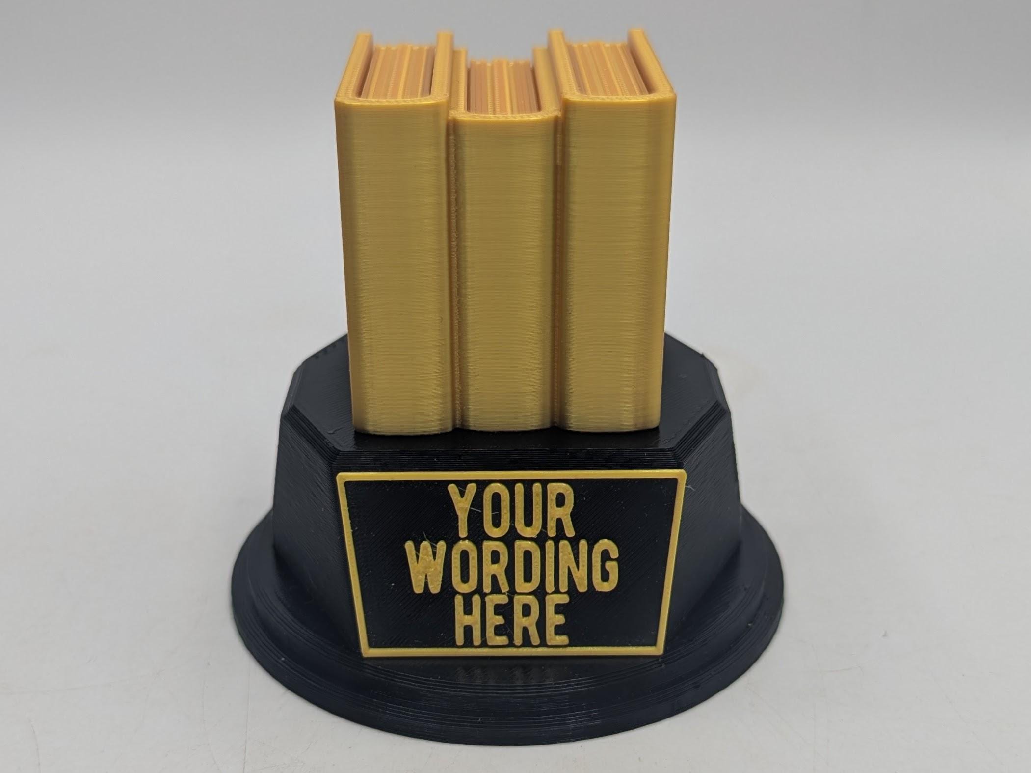 Personalised Bookworm Trophy, Bookworm Trophy Award, Book Club Award, Reading Trophy Award, Gift for Reader, Reading Group Trophy, Reading