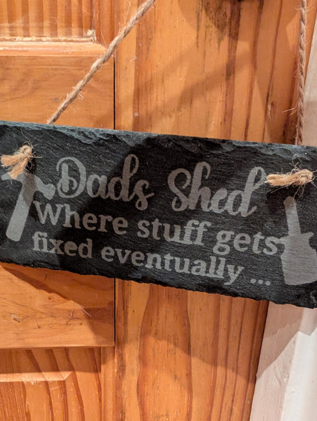 Dads Shed Slate Sign, Fathers Day Gift, Dads Shed Stuff Gets Fixed Eventually, Gift for Dad Birthday, Humorous Dad Gift, Shed Sign, Dad Shed