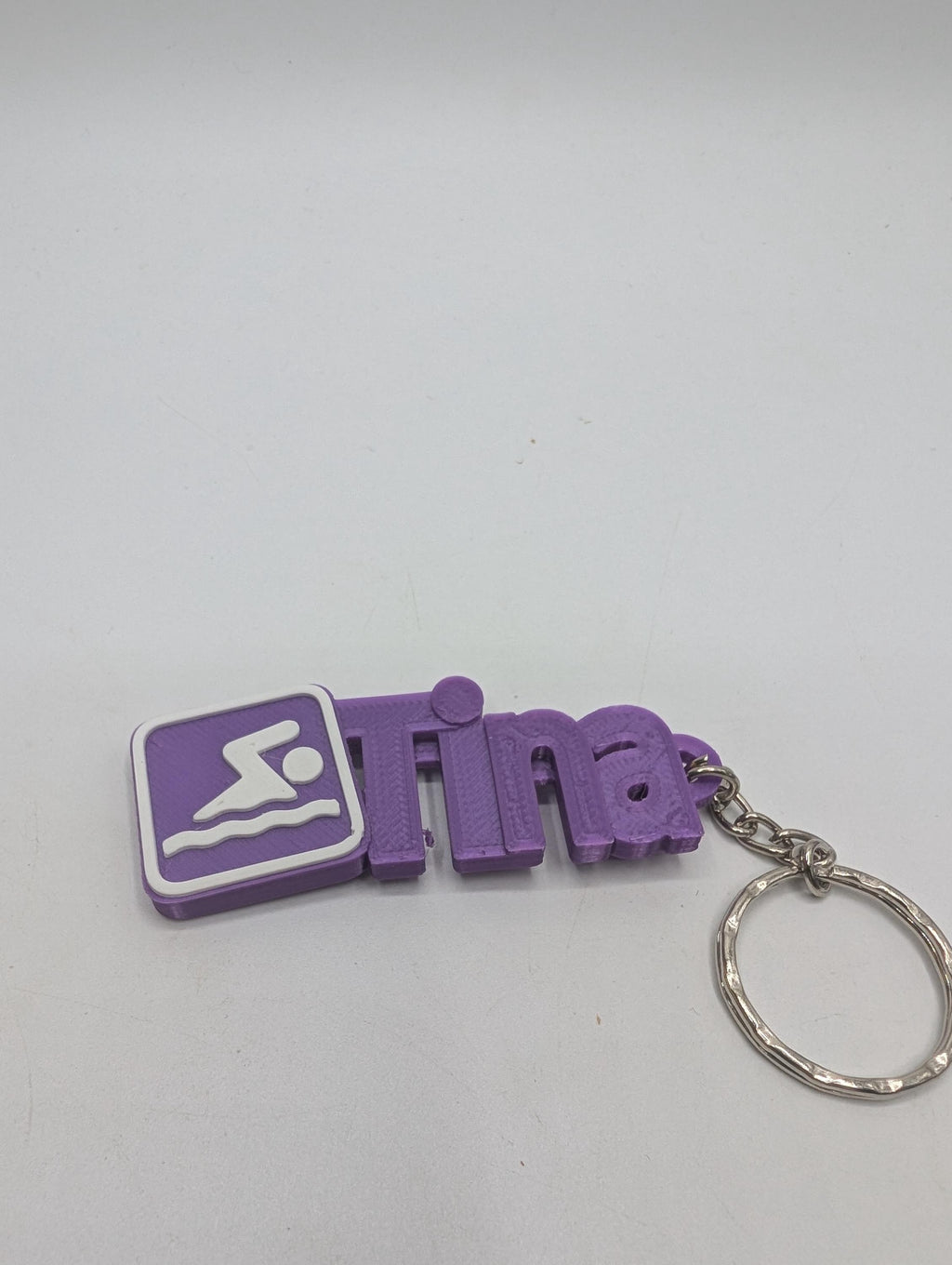 Swimming Bag Chunky Name Keyring, Swimming Bag Tag, Gift for a Swimmer, Swimming Keyring Gift, Under 5 Pound, Ready to Post Swimming Keyring