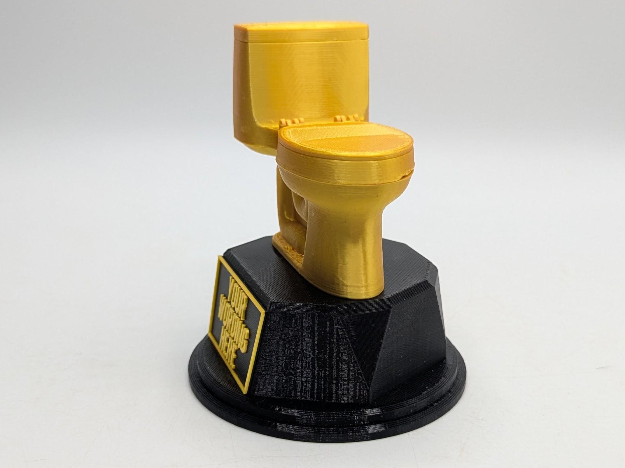 Personalised Toilet Trophy, Toilet Humour Trophy, Golden Toilet Award, Custom Trophy, Bottom Trophy, Loo Trophy, Funny Toilet, Toilet Humour