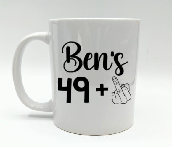 Personalised 50th Mug, Funny 50th Birthday Gift, 50th Birthday Keepsake, 49+1 Mug Gift, 50th Gift for Him, 50th Gift for Her, 50th Milestone
