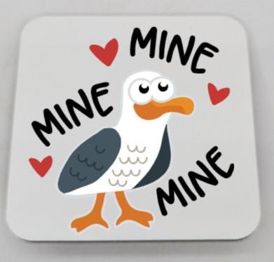 Seagull Coaster, Seagull Gift, Seagull Birthday Gift, Gift for Seagull Lover, Gift for Christmas, Fun Seagull Gift, Seagull Keepsake Gift