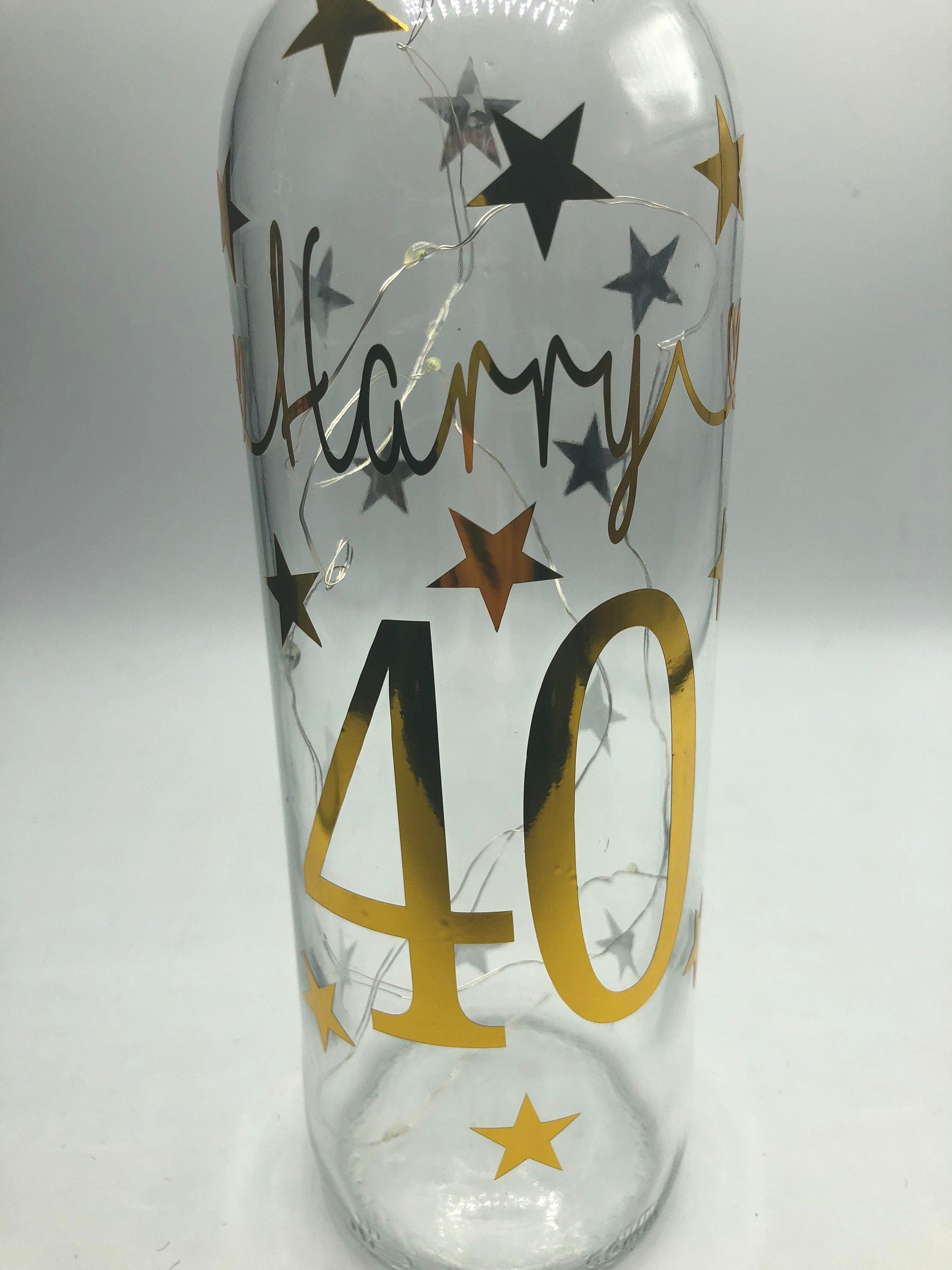 Personalised Light up Bottle, Milestone Birthday, 18th Birthday, 21st Birthday, 30th Birthday, 40th Birthday, 50th Birthday, For Her / Him
