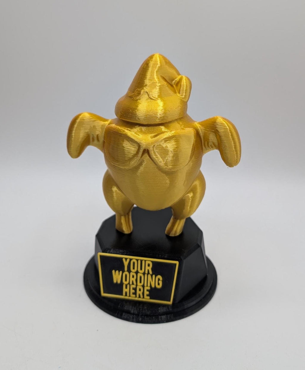 Personalised Christmas Turkey Trophy, Christmas Turkey With Hat & Sunglasses, Custom Trophy, Biggest Turkey Award, Office Turkey Award Gift