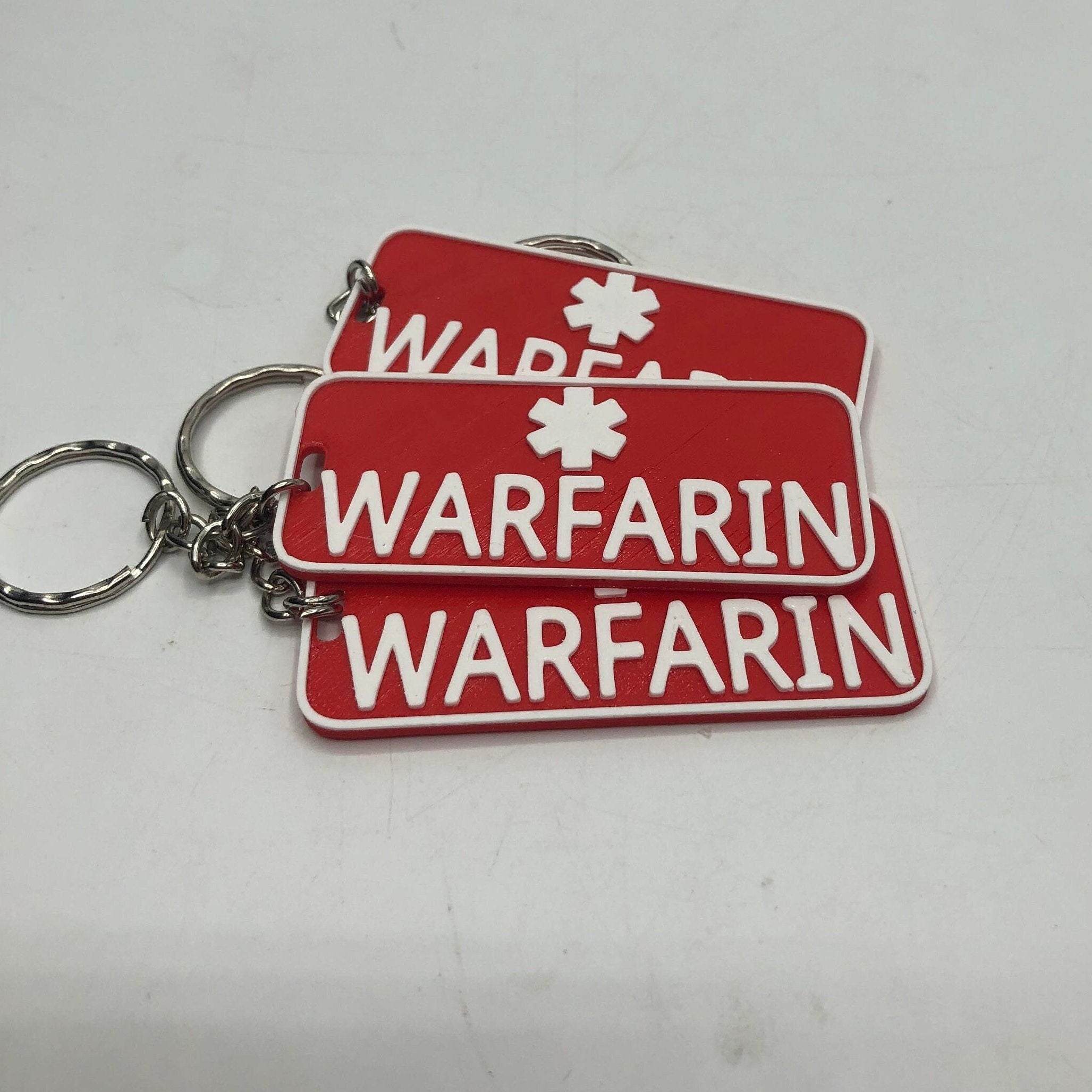 Warfarin Keyring / Warfarin Medical Alert Key Chain / Medical Alert Keyring / Medical Alert Warfarin / Warfarin Alert / Medical ID Keyring