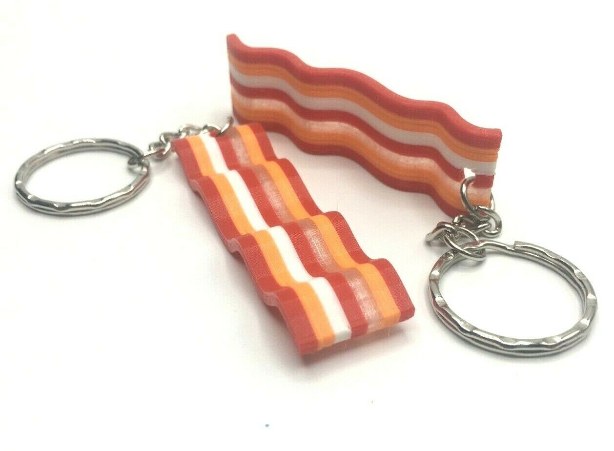 Bacon Keyring / An Ode to Bacon Keychain / Bacon Lovers Bag Tag Charm / Novelty Food Keyring / Meat Keychain / Bacon Bag Tag / Bacon Gift