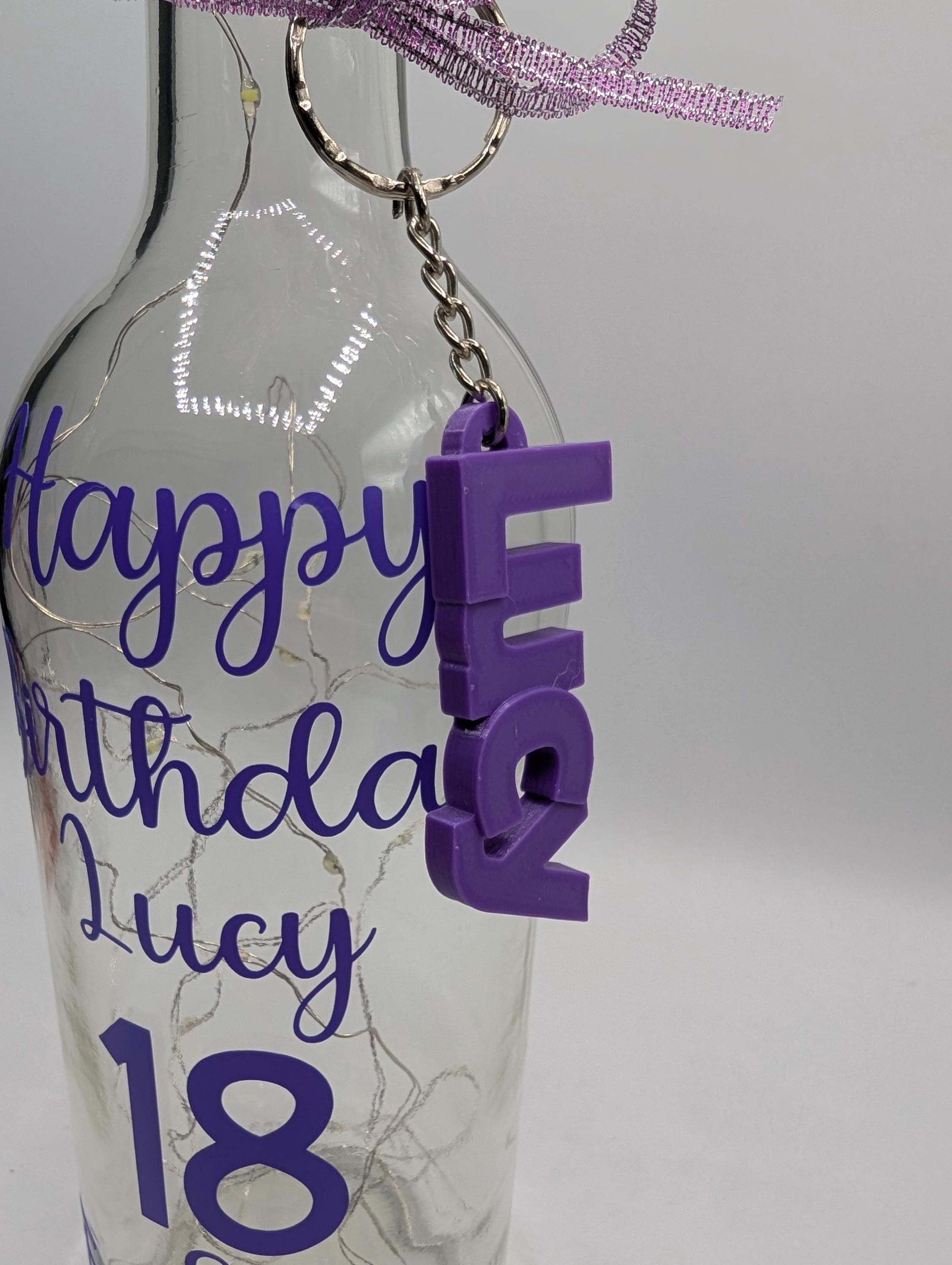 Personalised Light up Bottle, Milestone Birthday, 18th Birthday, 21st Birthday, 30th Birthday, 40th Birthday, 50th Birthday, Gift For Her