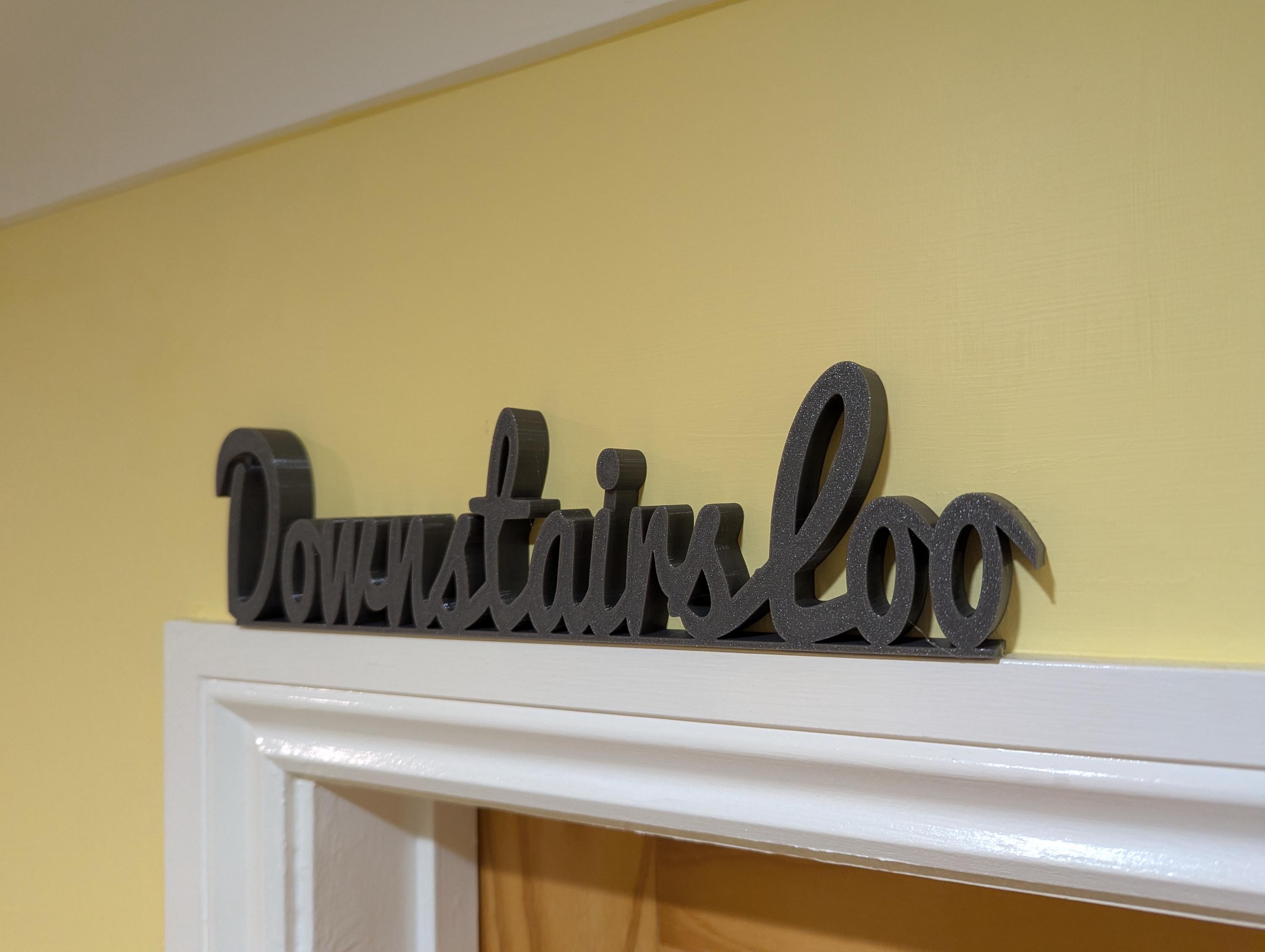 Downstairs Loo Door Sign, Toilet Door Topper, Toilet Door Sign, Bathroom Door Sign, Custom Door Sign, Restroom Door Sign, Quirky Door Sign