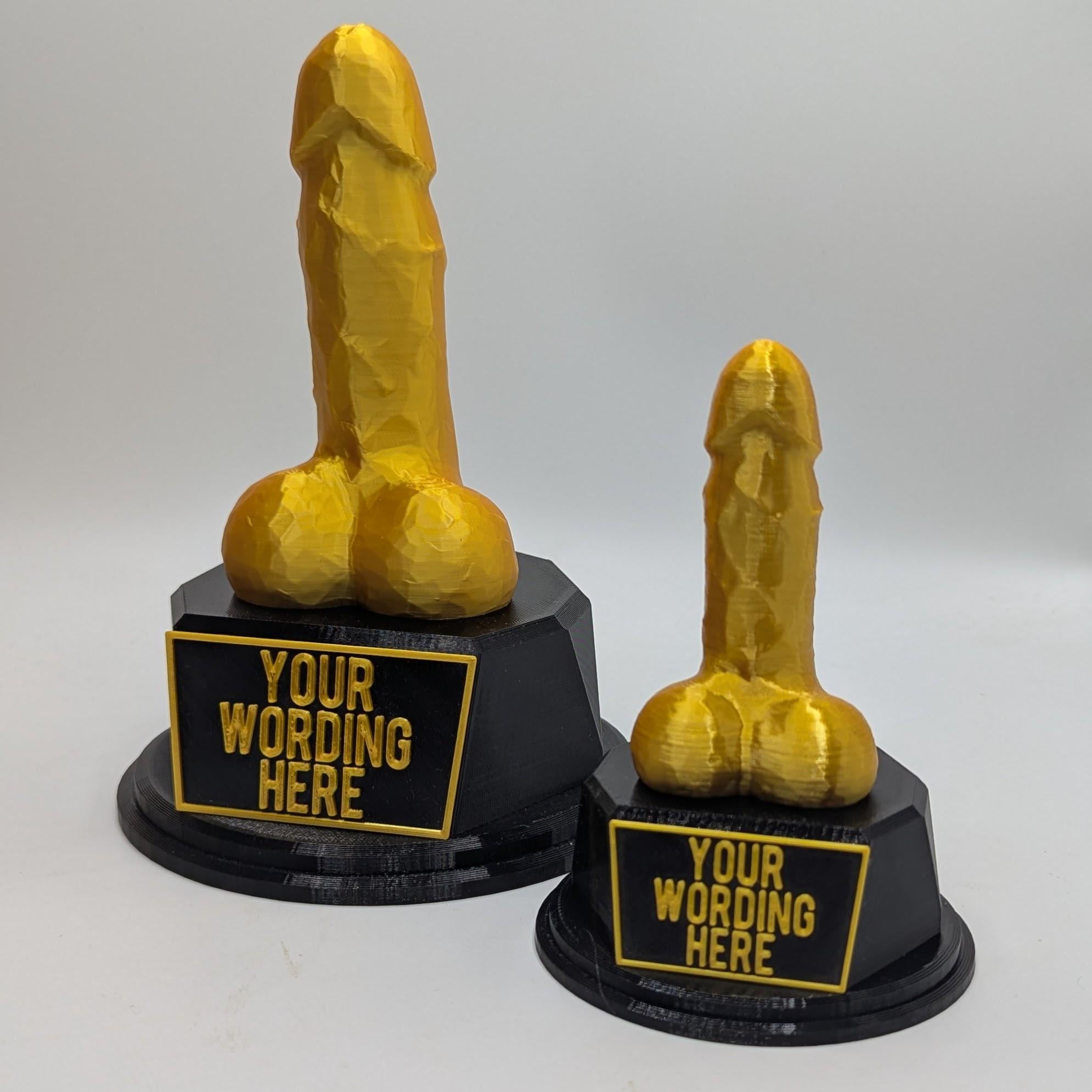 Personalised Penis Trophy, Willy Trophy, Knobhead Trophy, Dick Trophy, Penis Fun Trophy, Willy Award, Penis Award, Penis Joke Trophy, Willy