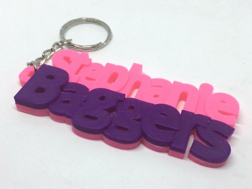 Personalised Name Keyring / Under 5 Pound / School Bag Tag / First Surname Keychain / School Leaver Gift / Personalized Keyring / Party Gift