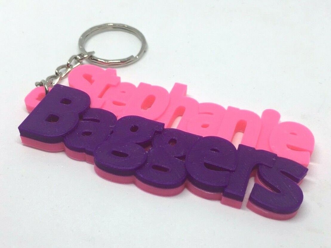 Personalised Name Keyring / Under 5 Pound / School Bag Tag / First Surname Keychain / School Leaver Gift / Personalized Keyring / Party Gift