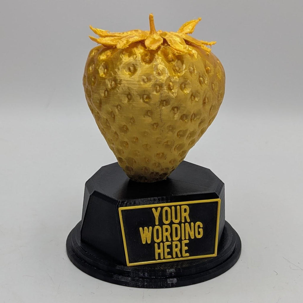 Personalised Strawberry Trophy, Strawberry Fun Trophy, Strawberry Award, Strawberry Lover Gift, Custom Trophy Gift, Strawberry Office Trophy