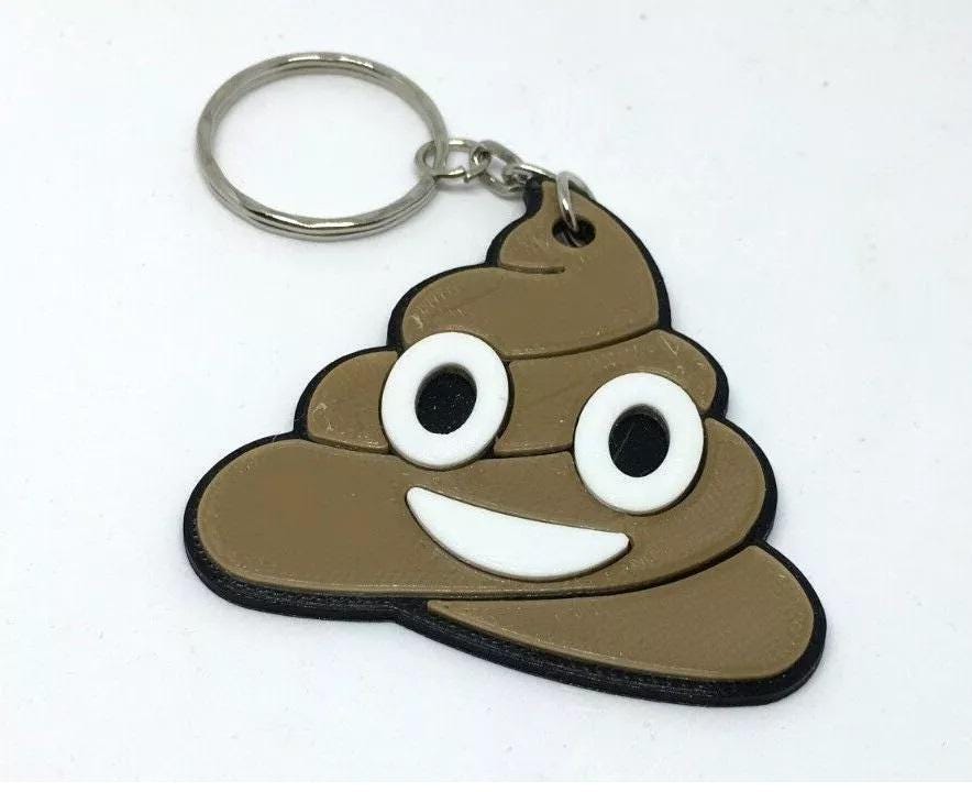 Brown Poop Keyring / Smiling Pile of Poo Bag Tag / Poo Shaped Keyring / Poo Shaped Bag Tag / Novelty Poo Keyring / Poop Joke Keyring / Poo