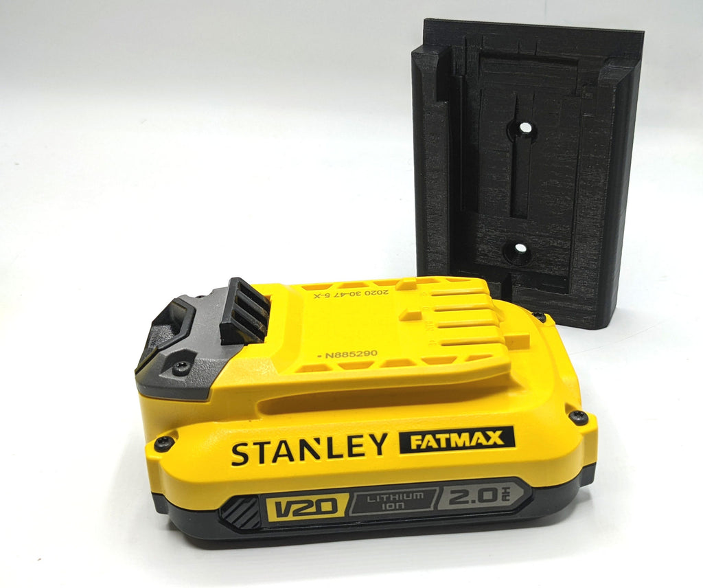 Stanley Fatmax V20 18v Batteries -Wall or Undershelf +Colour Choice / Battery Holder for Stanley Fatmax V20 18v Batteries / Battery Mount