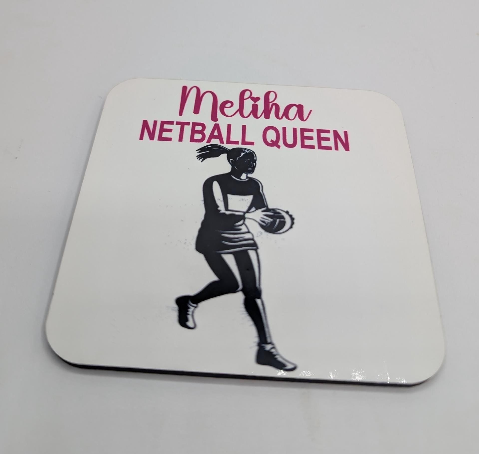 Personalised Netball Coaster, Netball Player Gift, Netball Coach Gift, Netball Team Gift, Drink Mat, Netball Stocking Filler, Netball Lover