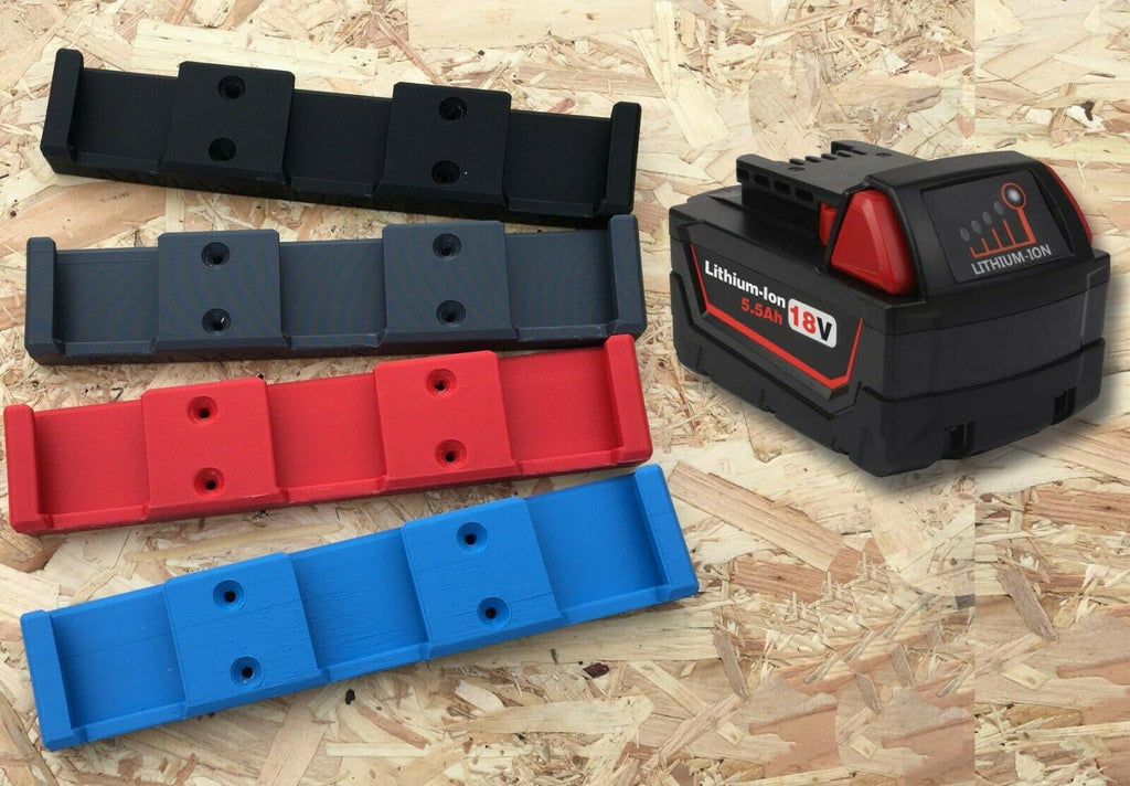 Triple Battery Wall Mount for Milwaukee M18 18v Batteries Battery Storage - Qty:1