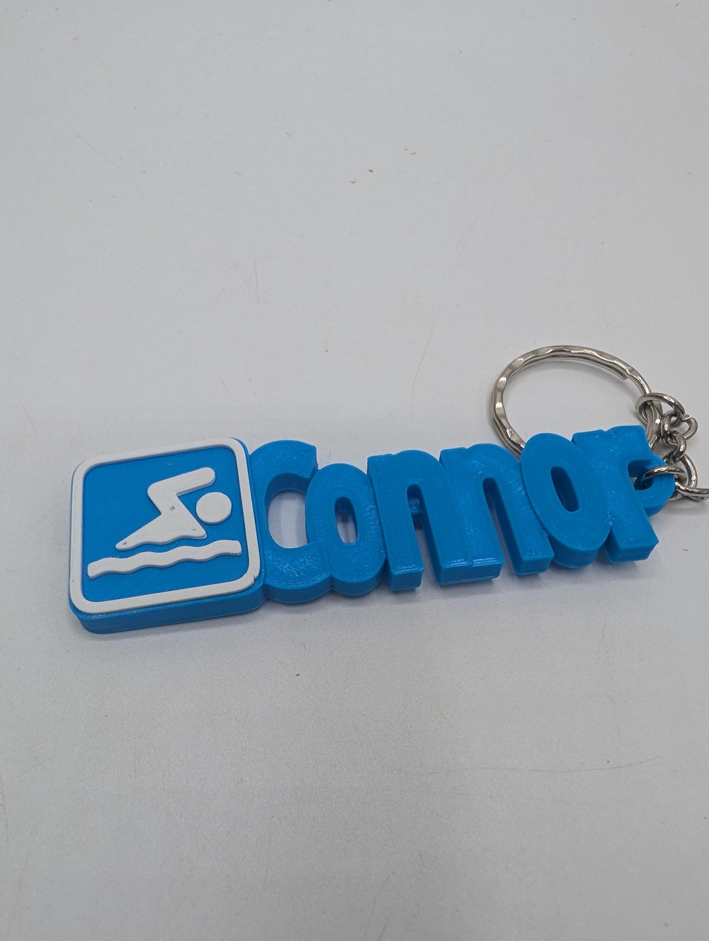 Swimming Bag Chunky Name Keyring, Swimming Bag Tag, Gift for a Swimmer, Swimming Keyring Gift, Under 5 Pound, Ready to Post Swimming Keyring