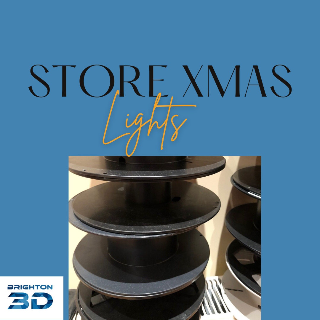 3 X Empty 3D Printer Filament Reel Spool / Store Cable on Plastic Reel / Reel for storing Rope / Reel for storing Wire / Lights Storage Reel