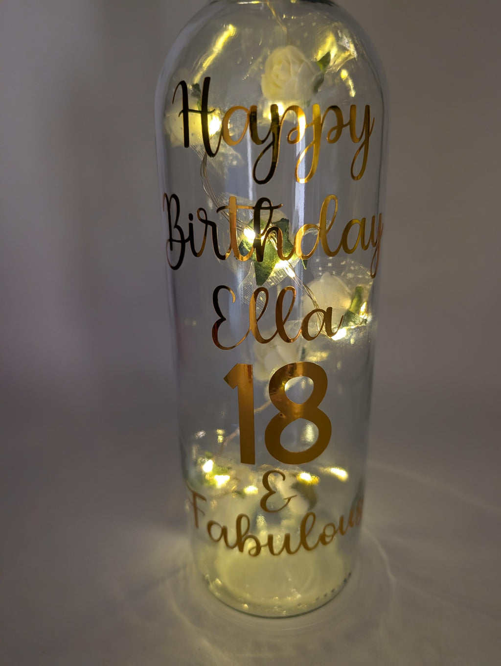 Personalised 18th Birthday Gift, 18th Light up Bottle, 18th Birthday For Her, Special 18th Gift, Milestone Birthday, 18 Birthday Present