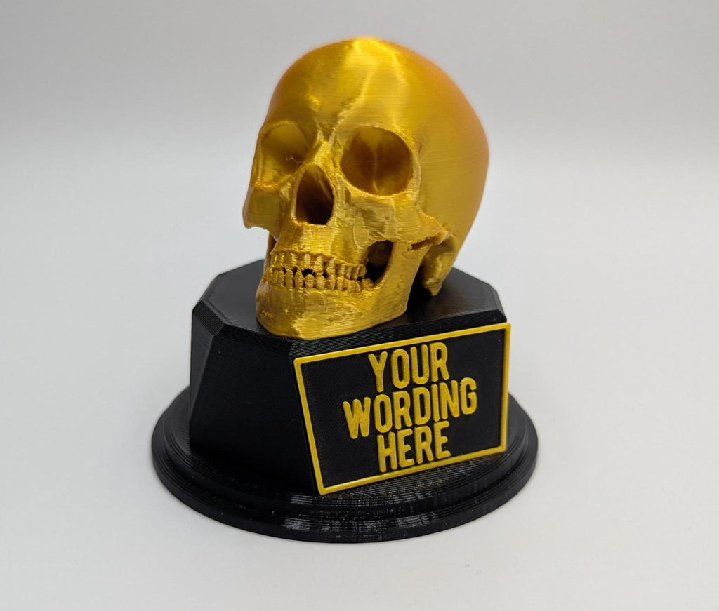 Personalised Skull Trophy, Human Skull Trophy, Gothic Lover Gift, Halloween Award, Custom Skull Lover Gift, Skull Shaped Trophy, Skull Award
