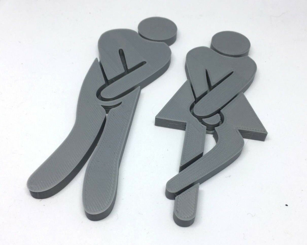Mens and Ladies Novelty Toilet Door Sign / Novelty Toilet Sign / Modern Bathroom Sign / Toilet Men & Women Sign/ Restroom Sign / Toilet Sign