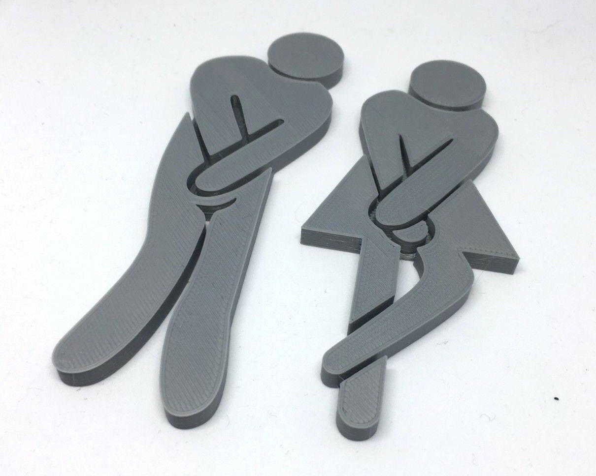 Mens and Ladies Novelty Toilet Door Sign / Novelty Toilet Sign / Modern Bathroom Sign / Toilet Men & Women Sign/ Restroom Sign / Toilet Sign