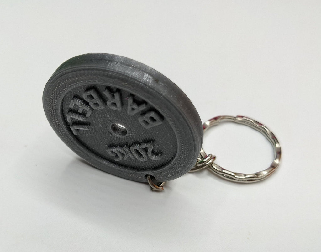 Weight Lifting Plate Keyring / Bag Tag in the shape of 20kg Barbell Weight Plate / Gift for Bodybuilders / Weight Lifter / Gym keyring