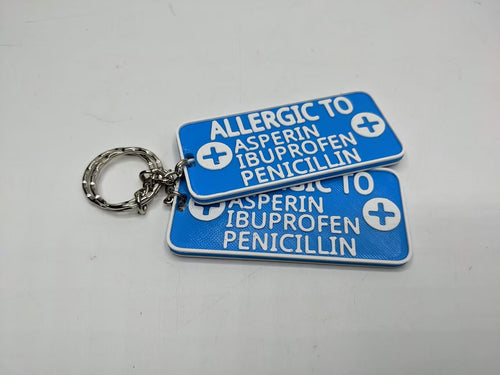 Allergy Awareness Keyring, Medical Alert Tag, Allergy Awareness Bag Tag, Allergic To Keyring, Allergic To Bag Tag, Medical Alert Keyring