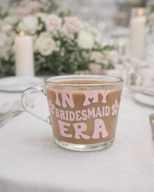 Bridesmaid Era Glass, Gift For Bridesmaids, Wedding Party Gift, Wedding Table Decor, Wedding Announcement Gift, Bridesmaid Request Gift