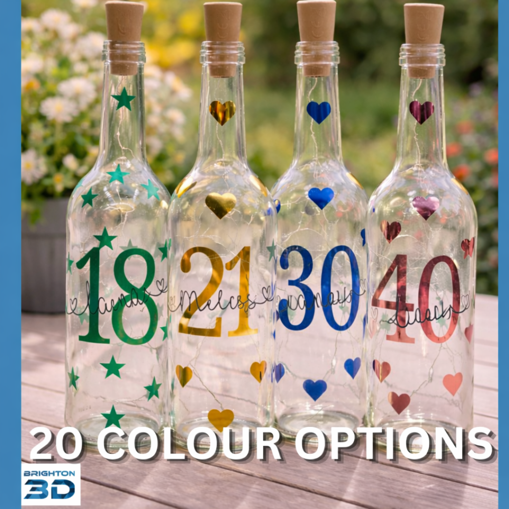 Personalised Light up Bottle, Milestone Birthday, 18th Birthday, 21st Birthday, 30th Birthday, 40th Birthday, 50th Birthday, For Her / Him