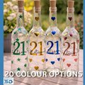 Personalised 21st Light Up Bottle, 21st Milestone Birthday, 21 Gift for her, Special 21st Birthday, 21st Birthday Present, Special 21st Gift
