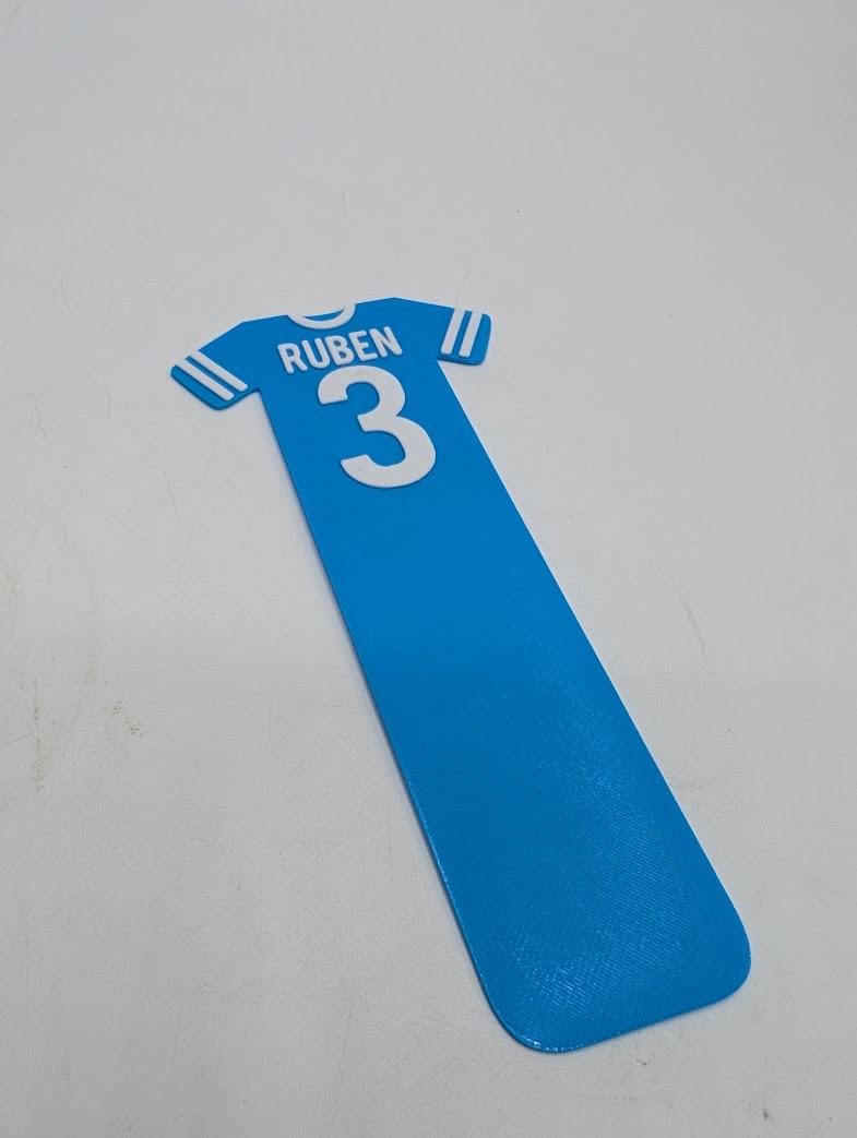 Custom Football Shirt Bookmark, Soccer Gift, Football Reading, Football Lover Gift, Soccer Bookmark, Party Bag, Under 5 Pound, Ready to Post