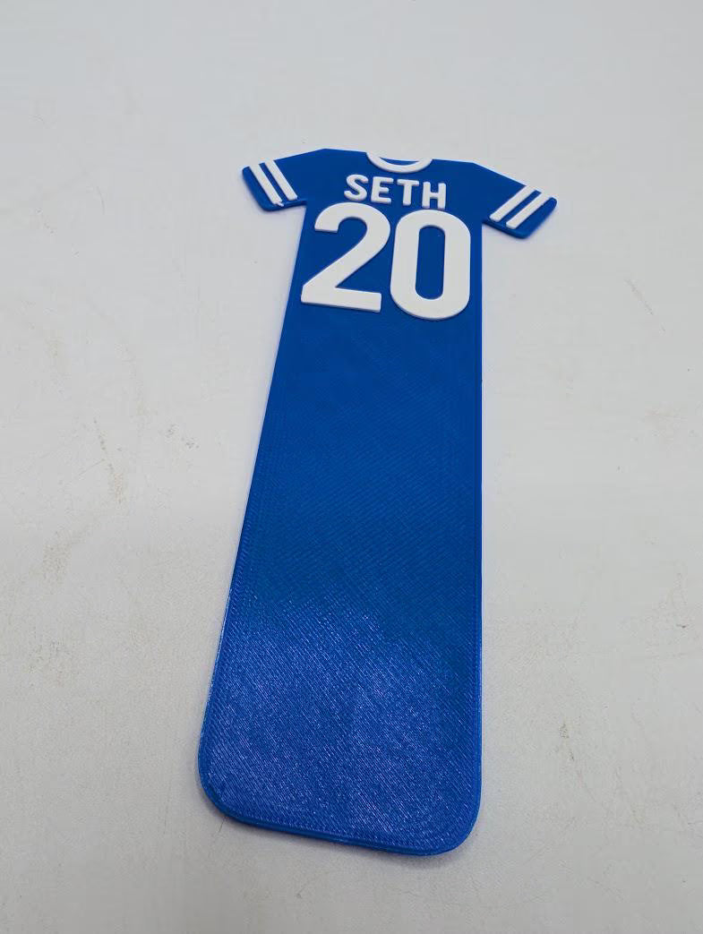 Custom Football Shirt Bookmark, Soccer Gift, Football Reading, Football Lover Gift, Soccer Bookmark, Party Bag, Under 5 Pound, Ready to Post