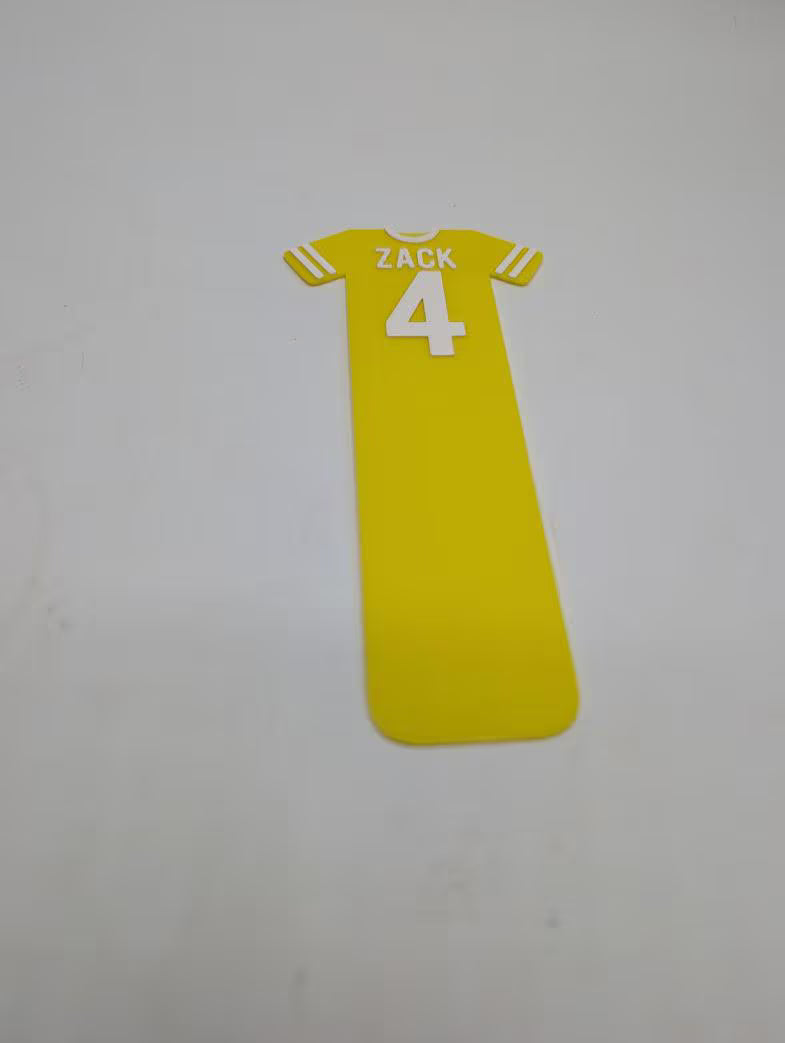 Custom Football Shirt Bookmark, Soccer Gift, Football Reading, Football Lover Gift, Soccer Bookmark, Party Bag, Under 5 Pound, Ready to Post