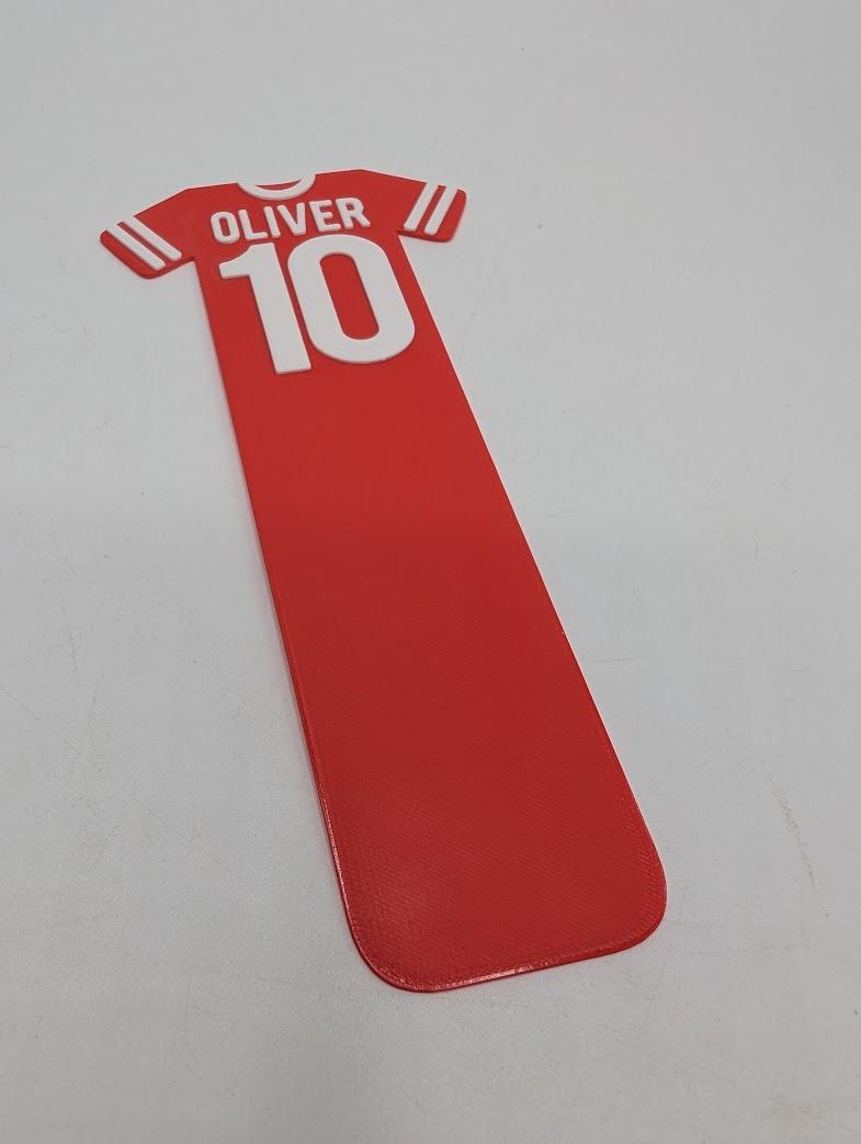 Custom Football Shirt Bookmark, Soccer Gift, Football Reading, Football Lover Gift, Soccer Bookmark, Party Bag, Under 5 Pound, Ready to Post