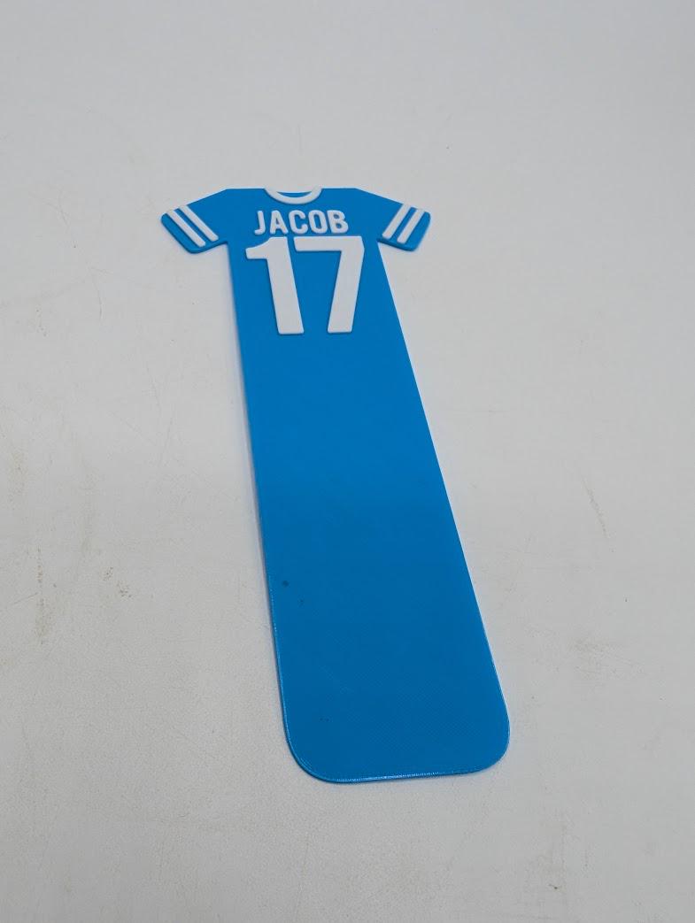 Custom Football Shirt Bookmark, Soccer Gift, Football Reading, Football Lover Gift, Soccer Bookmark, Party Bag, Under 5 Pound, Ready to Post