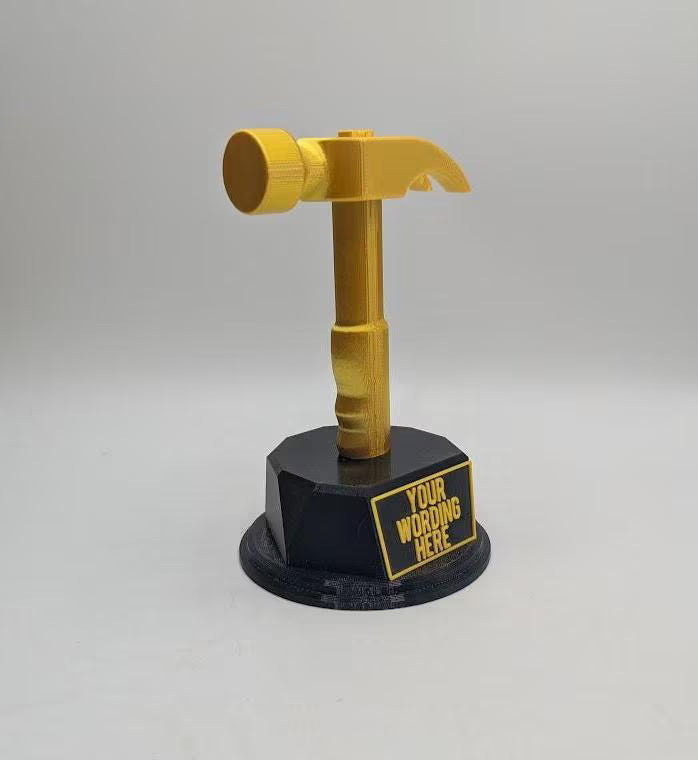 Personalised Hammer Trophy, Hammer Shaped Award, Custom Trophy Gift, Builder Trophy, Carpenter Gift, Custom Hammer Award, Workman Trophy